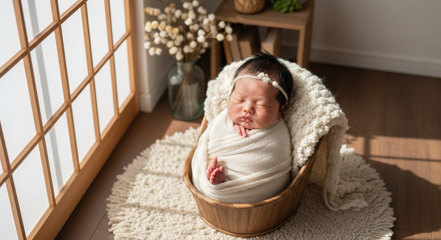 ニューボーンフォトを自宅で!狭い部屋でも後悔しない準備と撮影のコツ